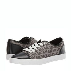 New! MICHAEL KORS Women's MK Logo City Sneakers Shoes Laceup Size 7.5 Graphite